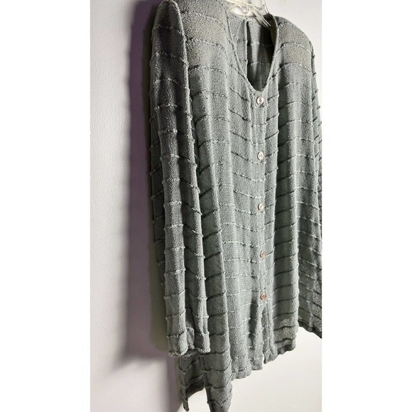 Vintage Staples Womens Rayon Gauzy Button Up Shoulder Pads Blouse‎ Made In USA M - Picture 3 of 12